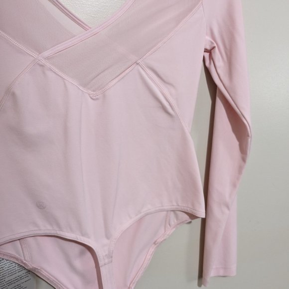 Lululemon Align Mesh Bodysuit *Special Edition Strawberry Milkshake Size 6 - Picture 10 of 14